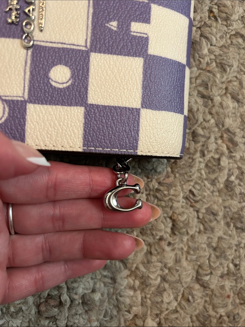Coach Purple Checkerboard Wallet - Picture 3 of 7